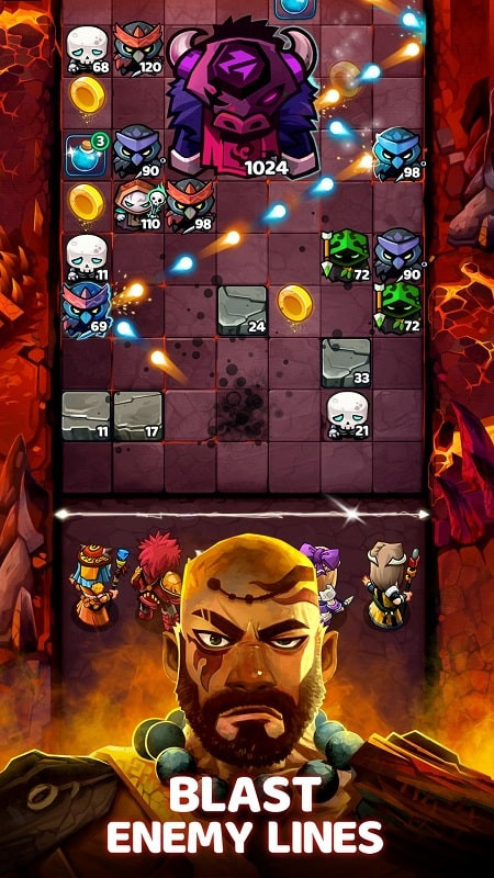 Alt: Illustration of how to play Battle Bouncers MOD APK, utilizing angles and skills to defeat enemies