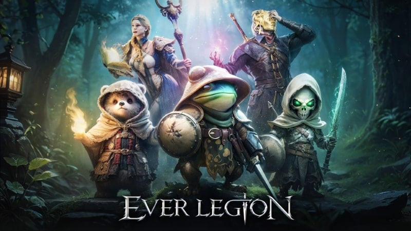 alt: Hình ảnh minh họa game Ever Legion với các nhân vật và quái vật