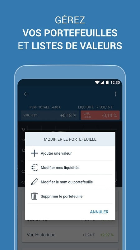 Illustrative image of trading on the Investir, bourse et finance app