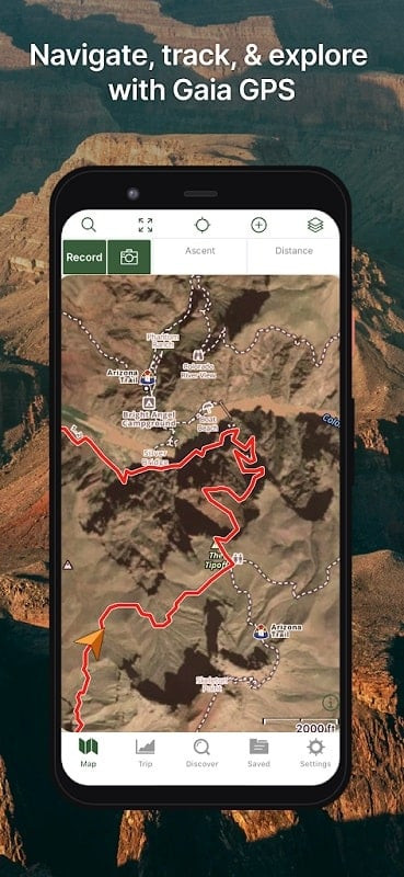 Gaia GPS interface showcasing mod features