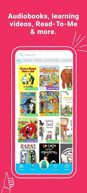 Diverse book selection in the Epic: Kids’ Books & Educational app