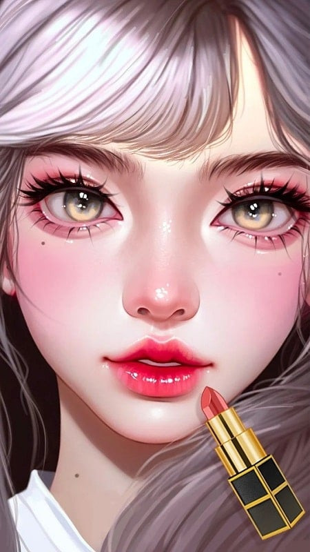 alt: Hình ảnh minh họa quá trình trang điểm trong game Makeup Stylist