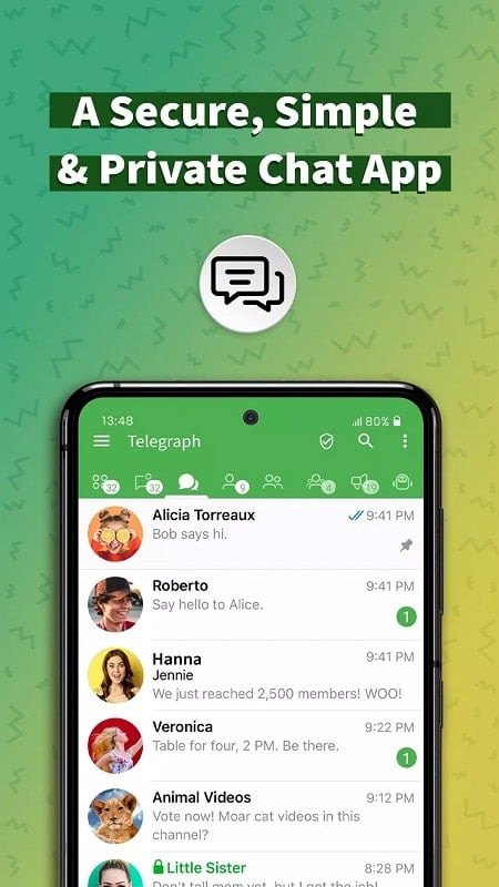 Hidden chat feature in Graph Messenger MOD APK.