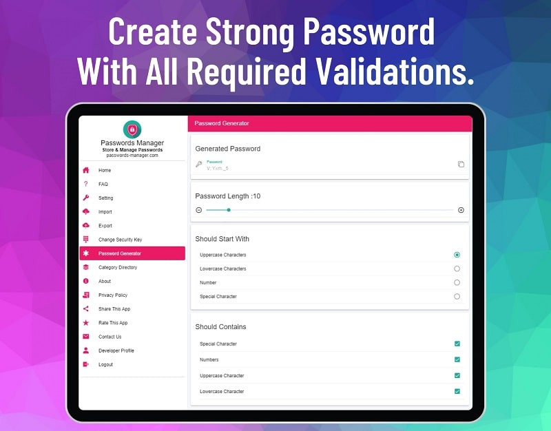 Password strength checker feature illustration