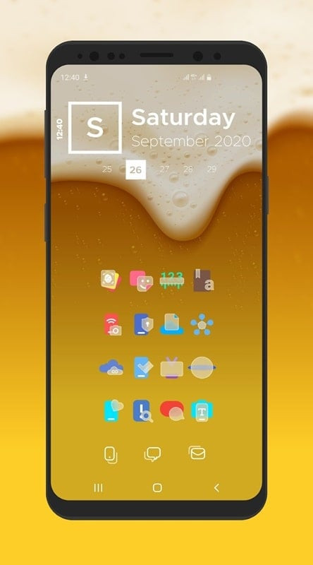 Dynamic calendar feature of Bluric on a phone's home screen