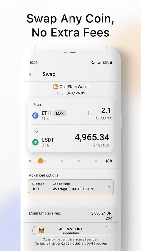 Crypto Tracker app displayed on a phone.