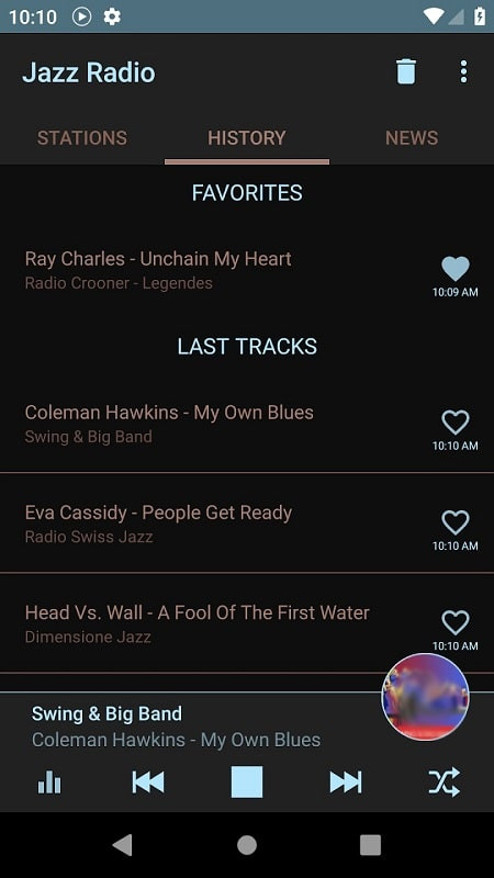 New radio station updates within the app