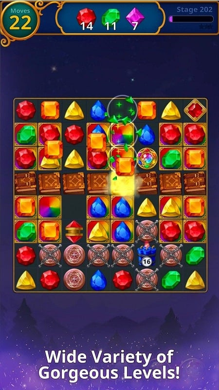 alt: Hình ảnh minh họa việc kết nối bạn bè trong game Jewels Magic: Mystery Match3