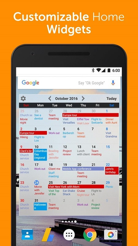 alt: Hình ảnh minh họa việc lập lịch trình trên Calendar+ Schedule Planner