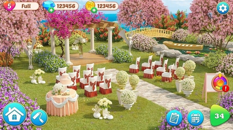 alt: Hình ảnh một khu vườn được thiết kế trong game 3D Garden Design