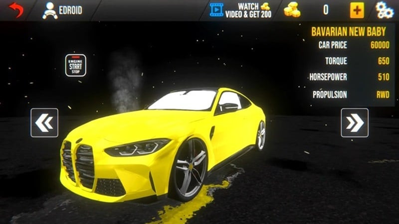 alt: Hình ảnh nâng cấp xe trong Car Driving Simulator 2024 mod apk