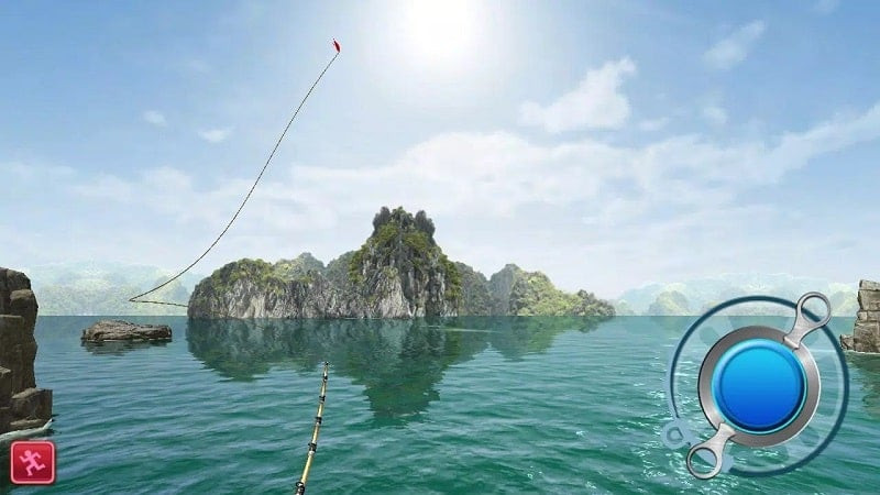 A player fishing from a boat in Monster Fishing: Tournament