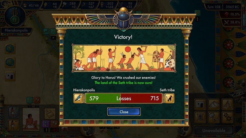 Player controlling an army in Predynastic Egypt