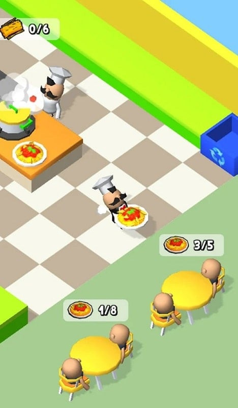 alt: Hình ảnh nhân vật trong game Restaurant Tycoon với trang phục đầu bếp