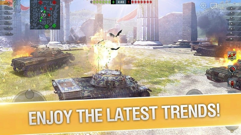 alt: Hình ảnh nhiều loại xe tăng khác nhau trong World of Tanks Blitz