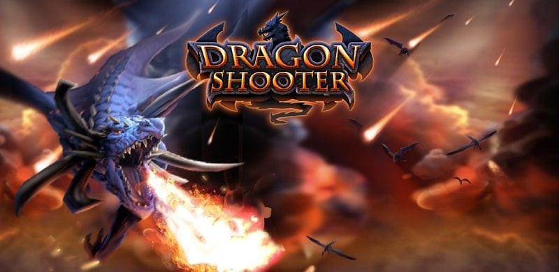 alt: Hình ảnh rồng trong game Dragon Shooter phun lửa chiến đấu với quái vật