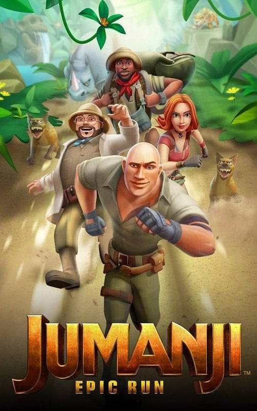 Downloading Jumanji: Epic Run MOD APK on a phone