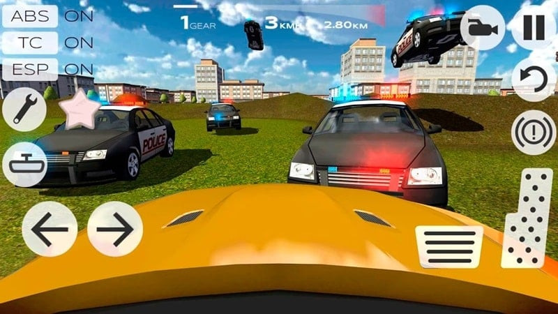 The garage interface in Extreme Car Driving Racing 3D where players can customize their cars.