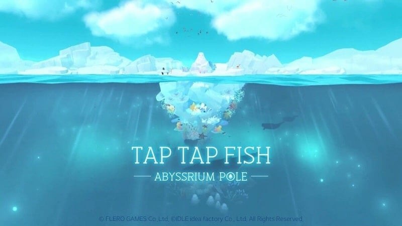 alt: Hình ảnh trò chơi Tap Tap Fish với đàn cá đầy màu sắc và san hô rực rỡ