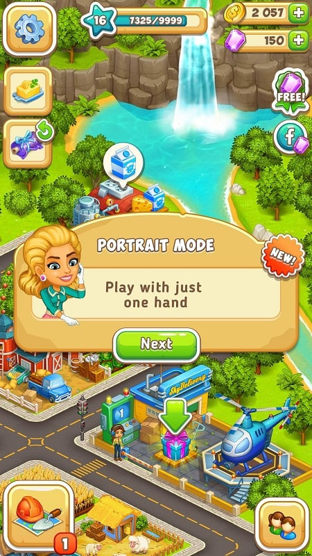 Alt: In-game image of Cartoon City 2 depicting agricultural activities, with farms raising livestock, poultry, and crops.