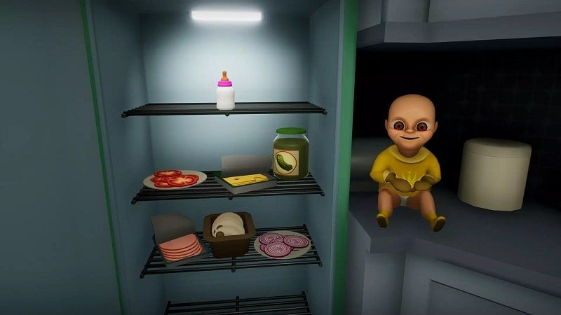 alt: Hình ảnh trong game The Baby in Yellow phiên bản miễn phí