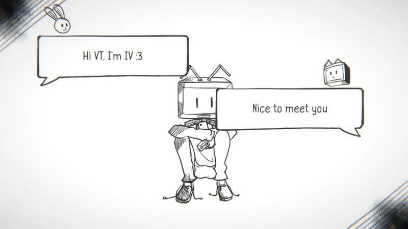 In-game screenshot from VT Harmony showing the player's dialogue choices.