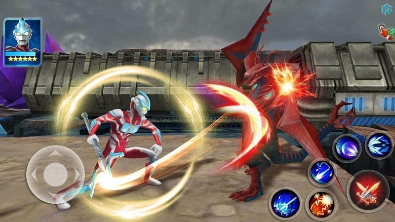 Ultraman in action in Ultraman: Dash.io MOD APK