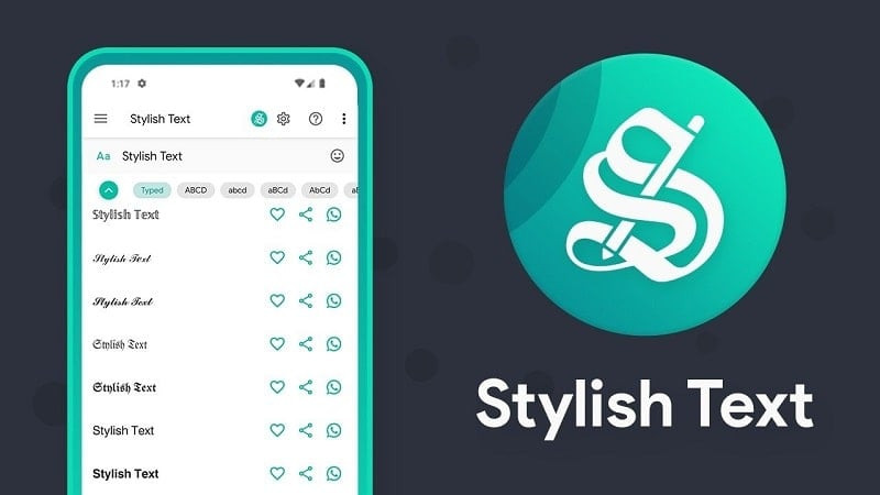 alt: Hình ảnh ứng dụng Stylish Text trên điện thoại