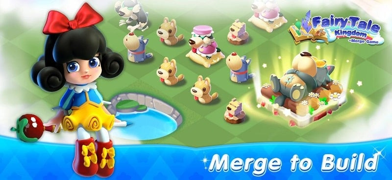 alt: Hình ảnh xây dựng tượng trong Merge Fairy Tales mod apk