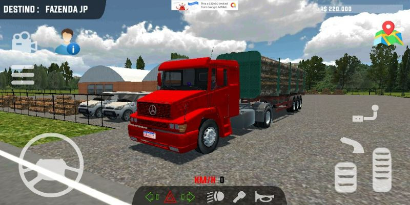 alt: Hình ảnh xe tải di chuyển trên đường trong game Nordeste Truck