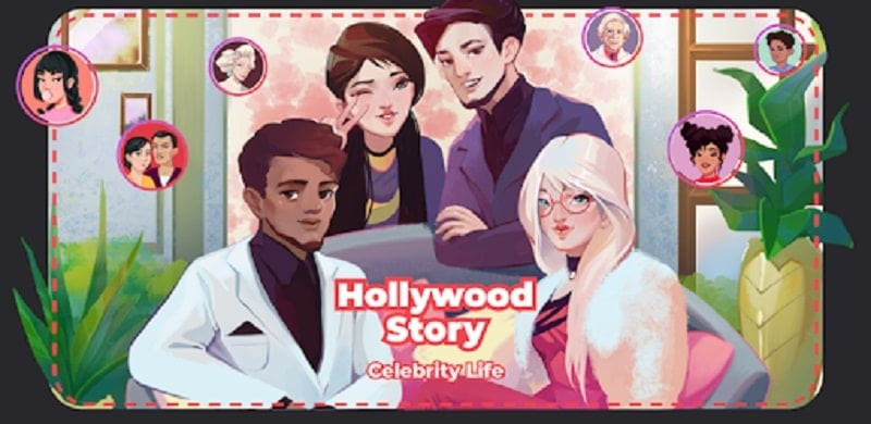 alt: Hollywood Story Celebrity Life Simulator - Hình ảnh hiển thị giao diện game với nhân vật nữ chính đang tạo dáng trên thảm đỏ