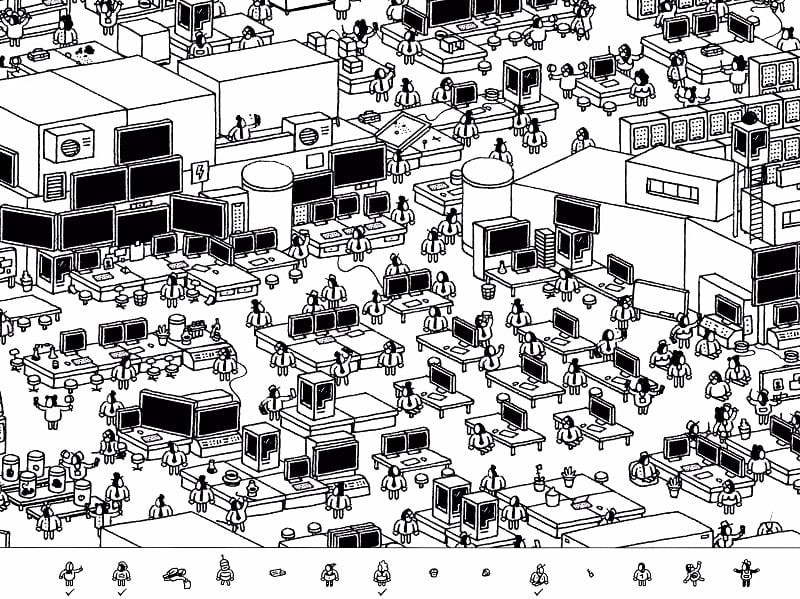 alt: Khám phá các khu vực đa dạng trong Hidden Folks Android