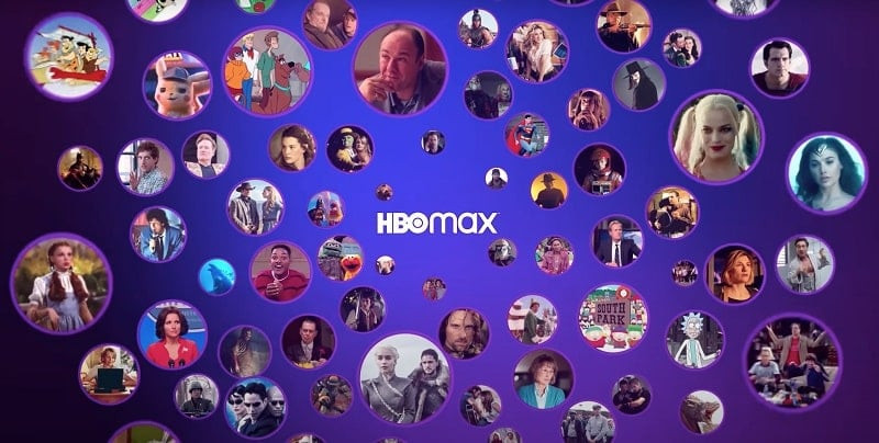 alt: Logo HBO Max trên nền đỏ