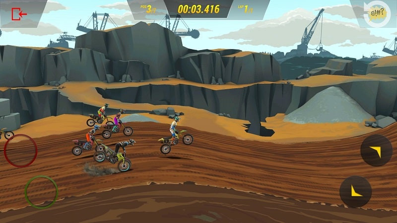 Close-up of a motocross bike on the track in Mad Skills Motocross 3