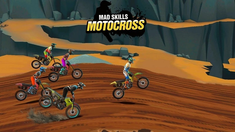 alt: Mad Skills Motocross 3 - Hình ảnh game với pha bay xe trên không