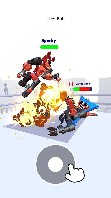 Battle screen in Merge Ragdoll Fighting