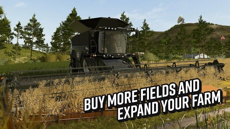 A combine harvester in Farming Simulator 20