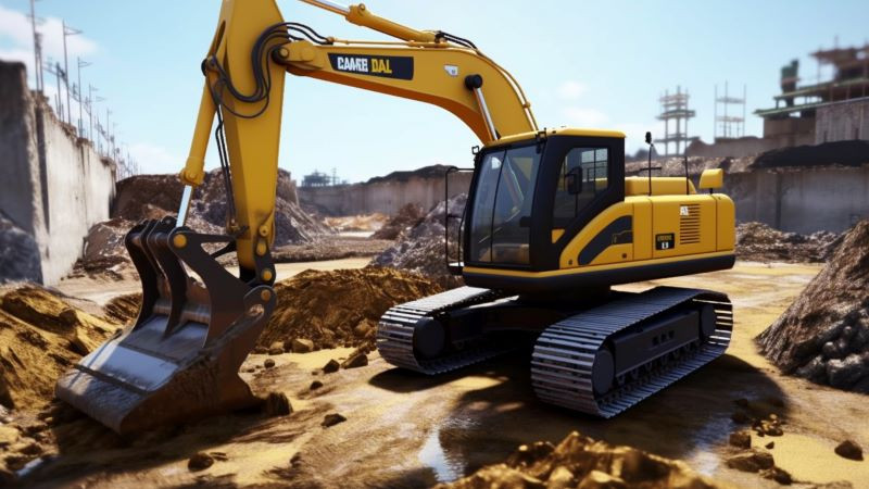 Excavator working on a construction site in Excavator Loader Simulator