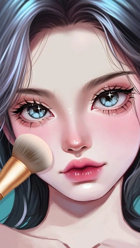 alt: Minh họa các dụng cụ trang điểm đa dạng trong game Makeup Stylist