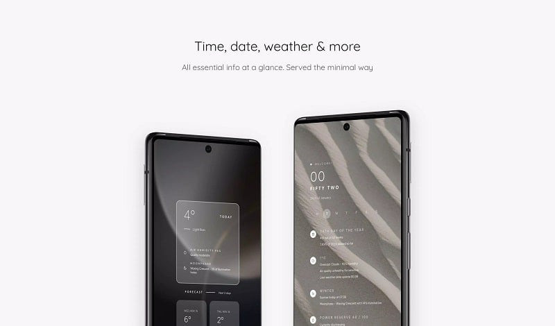 alt: Minh họa giao diện Elements KWGT trên điện thoại Android