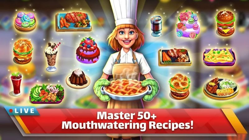 alt: Minh họa việc nâng cấp thiết bị trong game Cooking Channel.