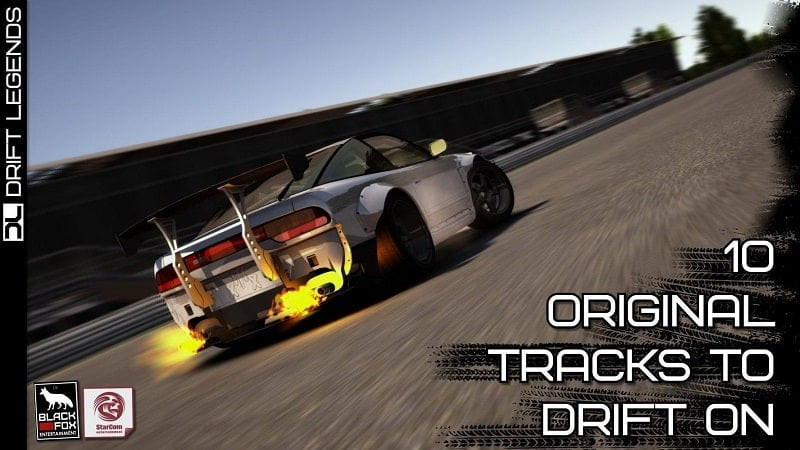 alt: Một chiếc xe đua đang drift trong game Drift Legends: Real Car Racing MOD