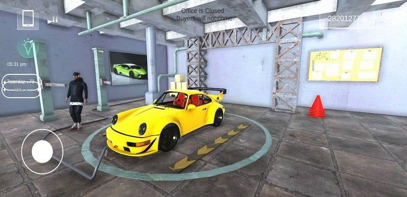 alt: Người chơi có thể lái thử xe trong game Car Saler Simulator 2023