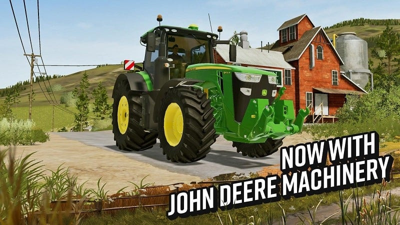 A player driving a tractor in Farming Simulator 20