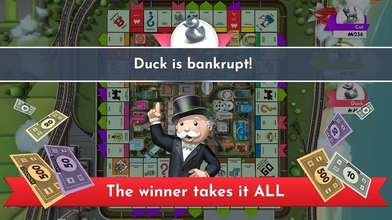 alt: Người chơi tung xúc xắc trong game Monopoly