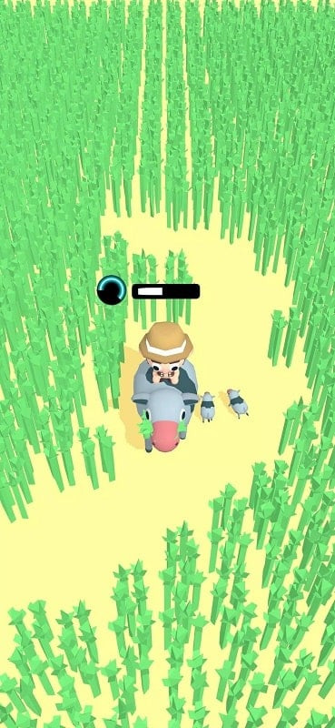 A player interacting with their pet in Grass Eater