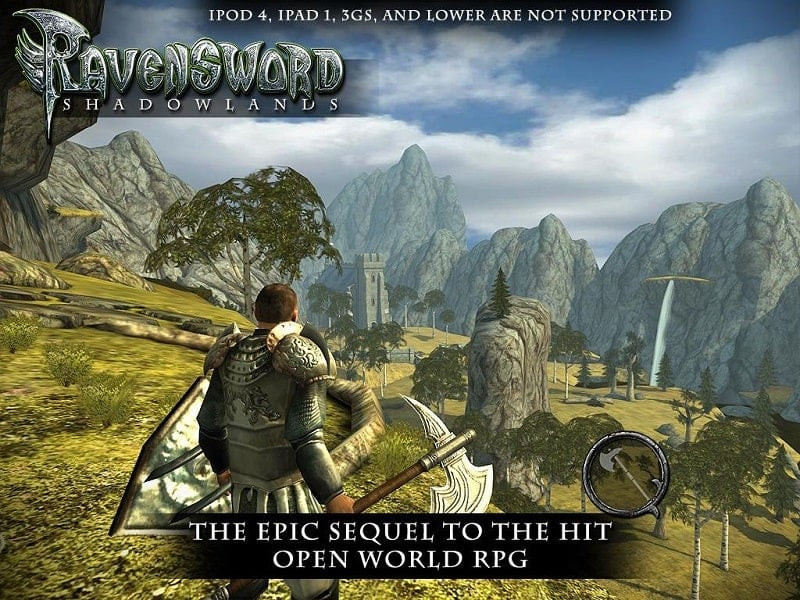 The hero in Ravensword draws a bow and arrow.