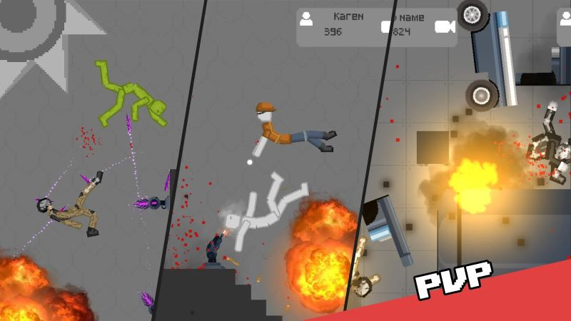 A character in Dismount Playground MOD APK with a unique and humorous design.