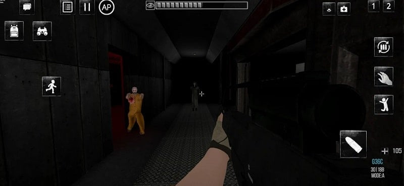 alt: Nhân vật trong game SCP Site 19 đối mặt với một sinh vật SCP