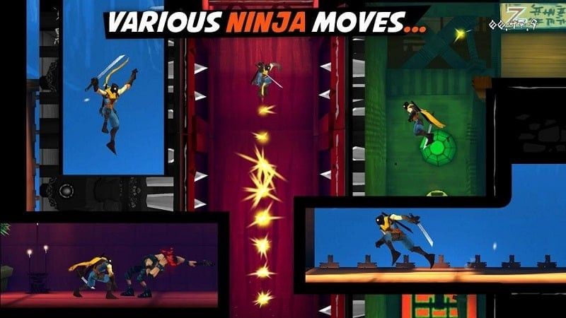 alt: Ninja đang di chuyển qua một khu vực đầy tuyết trong Shadow Blade Zero